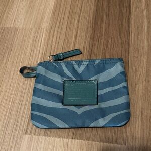 Coach Teal Print Design Cosmetic Pouch